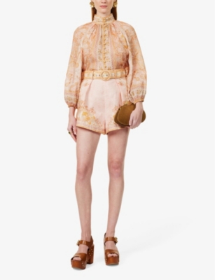 ZIMMERMANN: Acacia Billow balloon-sleeves ramie blouse