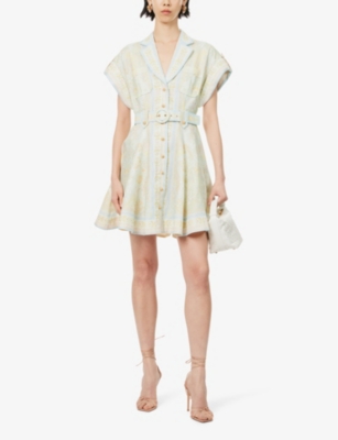 ZIMMERMANN: Acacia sleeveless linen mini dress