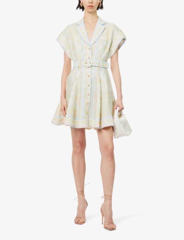 Acacia sleeveless linen mini dress