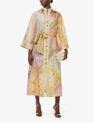 ZIMMERMANN: Tallow kimono-sleeve silk midi dress