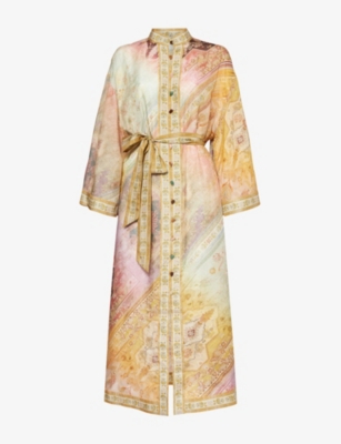 ZIMMERMANN: Tallow kimono-sleeve silk midi dress