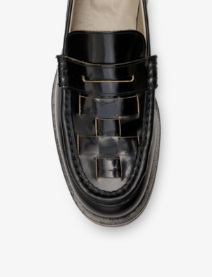 ALLSAINTS: Bloom Woven Leather Loafers