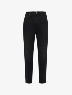 Totême Womens Regular-fit Tapered-leg Denim Jeans Faded Black