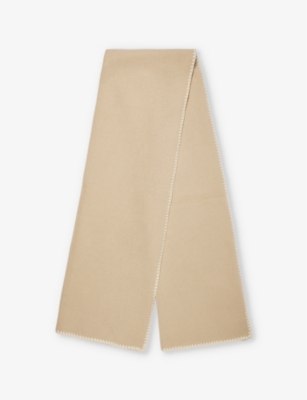 Shop Totême Womens Harvest Embroidered Wool, Cashmere And Cotton-blend Scarf