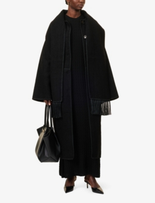 TOTEME: Cable-knit round neck wool maxi dress