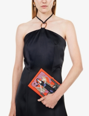 OLYMPIA LE-TAN: La Belle book cotton, wool and silk-blend clutch bag