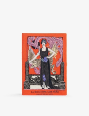 OLYMPIA LE-TAN: La Belle book cotton, wool and silk-blend clutch bag
