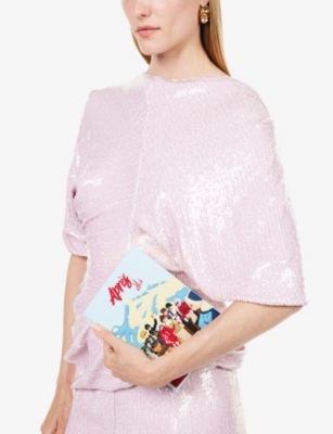 OLYMPIA LE-TAN: Après Ski cotton, wool and silk-blend clutch bag