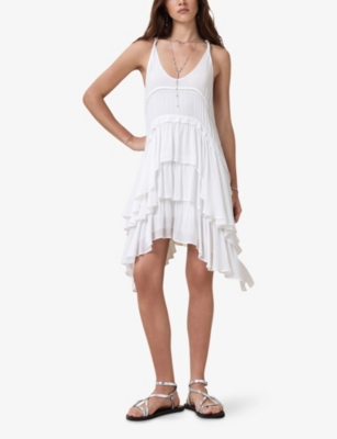 Allsaints Cavalry Ruffle-detail Tiered Dress In White