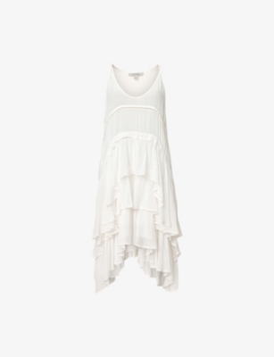 Allsaints Womens  Cavalry Ruffled Sleeveless Woven Mini Dress