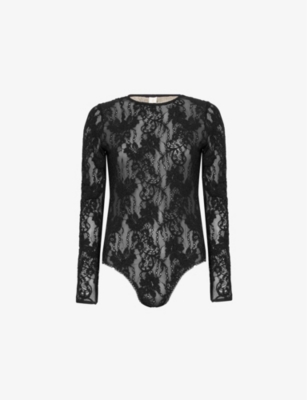 ZIMMERMANN: Lace-embroidery long sleeves stretch-woven body