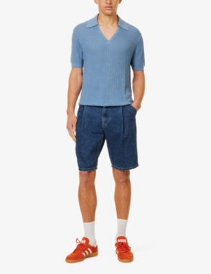 FRESCOBOL CARIOCA: Joaquim V-neck regular-fit cotton-blend polo shirt