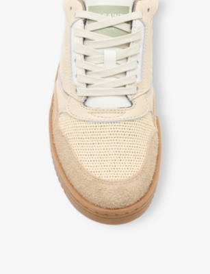 Allsaints Mesh-leather Regan Sneakers In Chalk White/cl