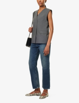 PAIGE WOMENS MATCHSTICK SAWYER STRAIGHT-LEG HIGH-RISE DENIM JEANS 