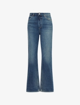PAIGE WOMENS MATCHSTICK SAWYER STRAIGHT-LEG HIGH-RISE DENIM JEANS 