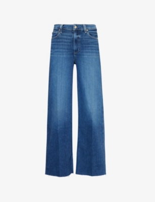 Paige Womens Arpeggio Anessa Raw-hem High-rise Wide-leg Stretch-denim Jeans In Arpeggio
