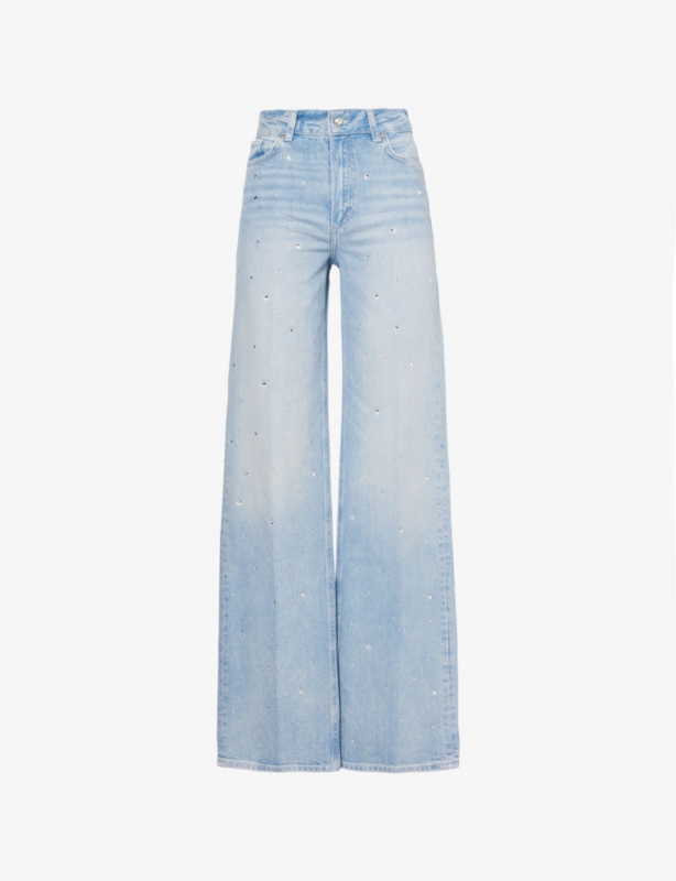 Sasha wide-leg high-rise denim-blend jeans