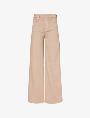 PAIGE: "Sasha Vintage-wash 32"" wide-leg mid-rise denim jeans"