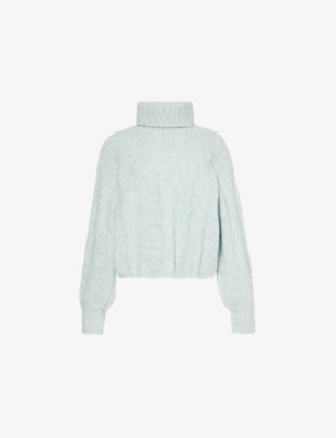 Shop Paige Womens Roselia Oversized Roll-neck Wool-blend Jumper Ocean Marl