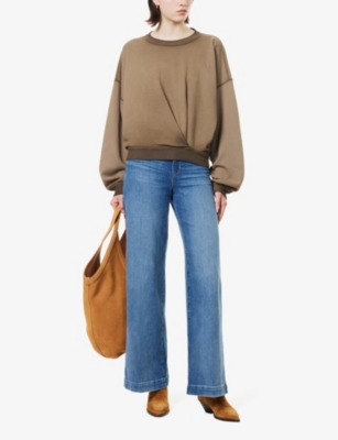 PAIGE WOMENS TIMBRE HARPER HIGH-RISE WIDE-LEG DENIM JEANS 