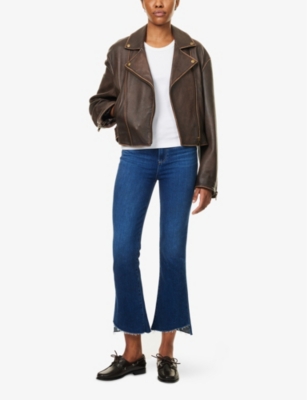PAIGE: Claudine Ankle-Flare High-Rise Stretch-Denim Jeans