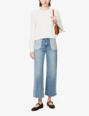 PAIGE WOMENS PAIGE SASHA WIDE-LEG HIGH-RISE STRETCH-DENIM JEANS 