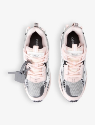 OFF-WHITE C/O VIRGIL ABLOH: Be Right Back mesh and faux-leather low-top trainers