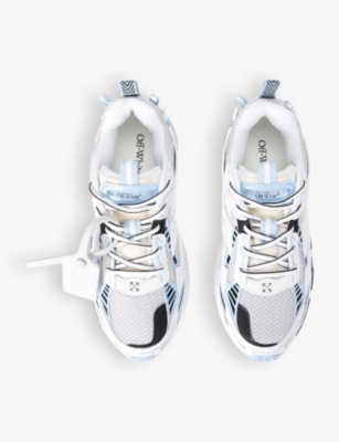 Off-white Mens Blue Other Be Right Back Mesh And Faux-leather Low-top Trainers Eur 41 / 8 Uk In Blue Other