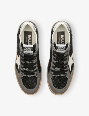 GOLDEN GOOSE: Ball Star 90244 Glitter-Embellished Leather Trainers