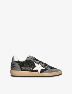 GOLDEN GOOSE: Ball Star 90244 Glitter-Embellished Leather Trainers