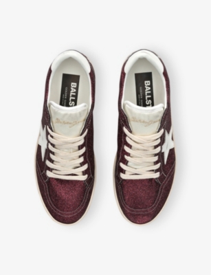 Golden Goose Womens  Ball Star 40510 Leather Low-top Trainers In Wine Comb