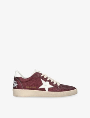 Golden Goose Womens  Ball Star 40510 Leather Low-top Trainers In Wine Comb