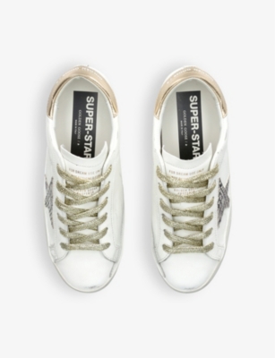 GOLDEN GOOSE: Superstar star-applique low-top leather trainers