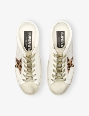 Golden Goose 20mm Super-star Leather Sabot Sneakers In White/oth