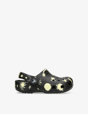 Crocs Black Kids' Classic Glow-in-the-dark Rubber Clogs Eur 20 / 4 Uk