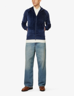 FRED PERRY: Velour high-neck regular-fit cotton and recycled-polyester blend jacket