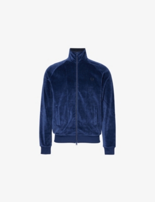 FRED PERRY: Velour high-neck regular-fit cotton and recycled-polyester blend jacket