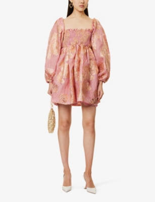 Twilight flared woven-blend mini dress