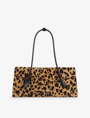 ALAIA: Le Teckel leopard-pattern flap leather tote bag
