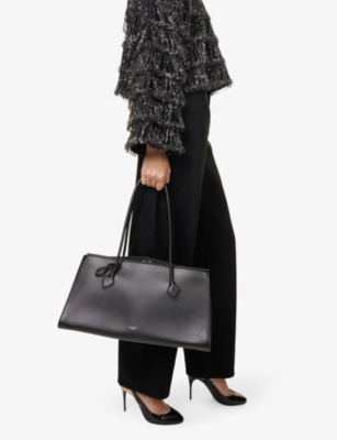 ALAIA: Le Teckel shiny-grained leather tote bag