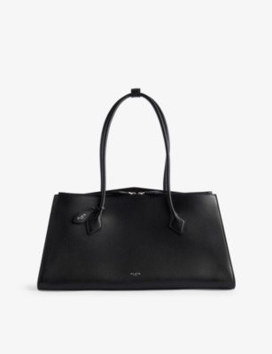 ALAIA: Le Teckel shiny-grained leather tote bag