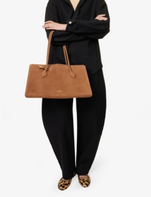 Alaïa Womens Alaia Le Teckel Shiny-grained Leather Tote Bag In Terre D Ombre