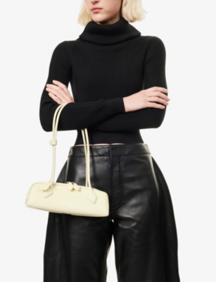 Alaïa Womens Le Teckel Small Leather Shoulder Bag Jaune Clair In Jaune Clair
