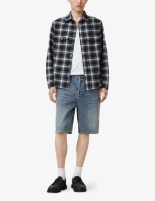 Allsaints Mens Worn Indigo Bl Straight-leg Regular-fit Denim Jeans In Worn Indigo Bl