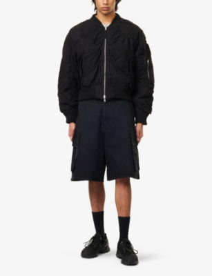 STORY MFG: Seed Ruched Cotton Bomber Jacket