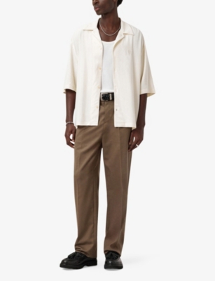 Allsaints Mens Jetstream Whit Rialto Oversized Woven Shirt In Neutral