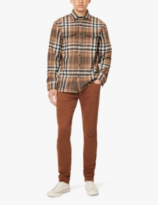 Shop 7 For All Mankind Ens Multicolour Flannel Check-print Relaxed-fit Woven-blend Overshirt