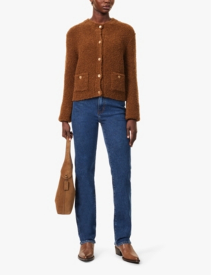 FRAME WOMENS FRAME THE RULER HIGH-RISE STRAIGHT-LEG STRETCH-DENIM JEANS 