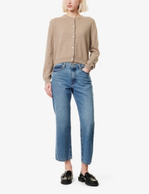 Frame Womens  The Hang Five-pockets Straight-leg Mid-rise Regenerative-denim Jeans In Seattle