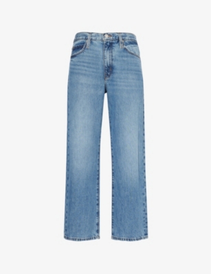 FRAME WOMENS SEATTLE THE HANG FIVE-POCKETS STRAIGHT-LEG MID-RISE REGENERATIVE-DENIM JEANS